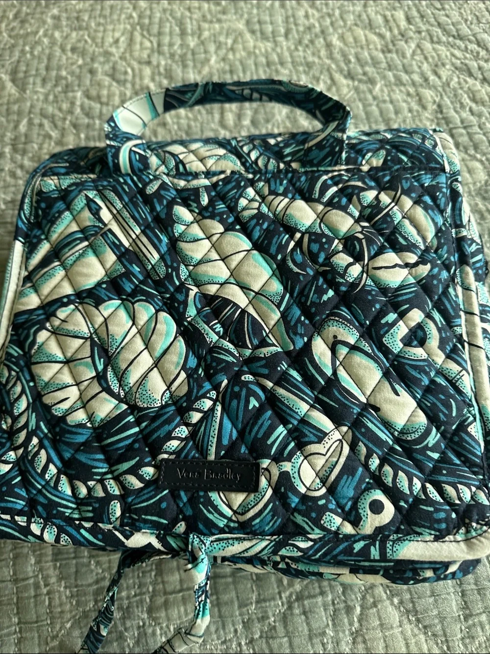 Vera Bradley Teal & Navy Quilted Hanging Organizer